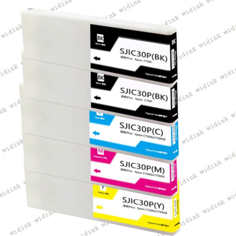 Lot de 5 Cartouches d'encre pigmentées génériques Epson SJIC30P Lot de 5 Cartouches d'encre pigmentées génériques Epson SJIC30P