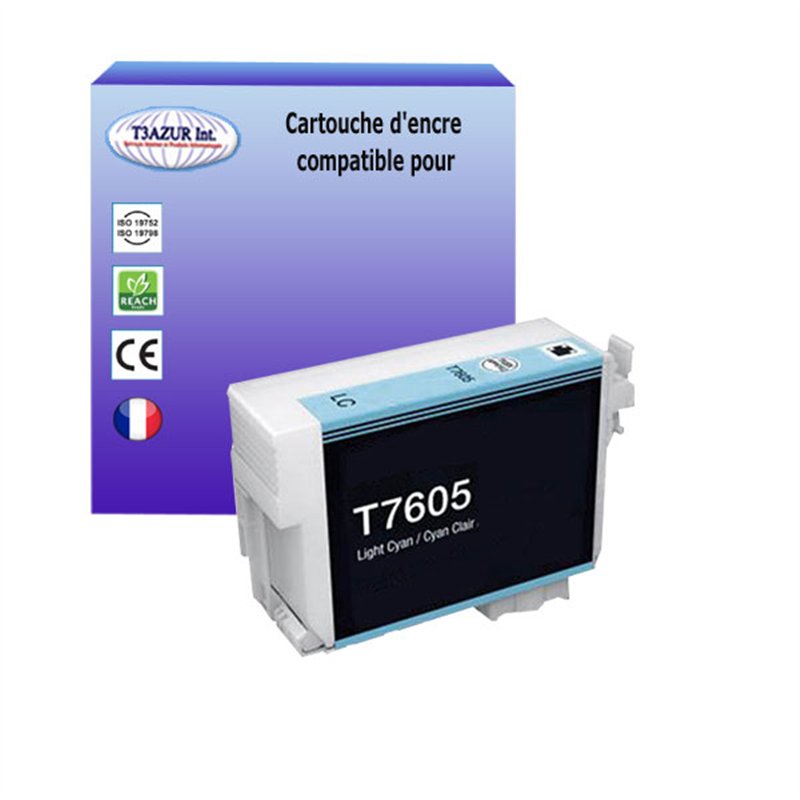 Cartouche compatible Epson T7605 (C13T76054010) - Light Cyan - 25,90ml