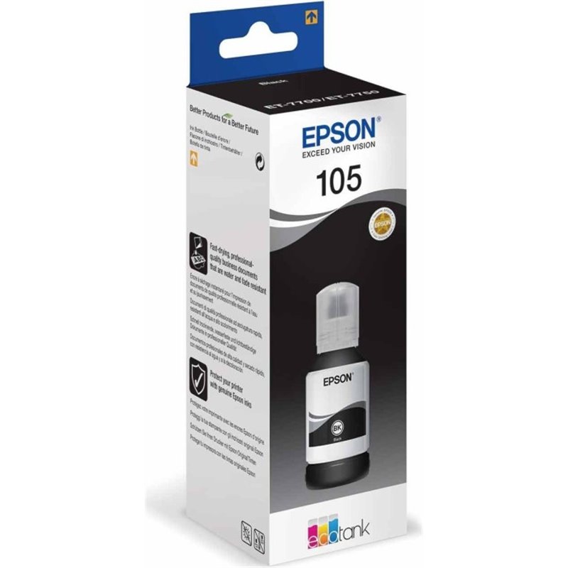 Epson 105 Black - Bouteille d'encre pigmentée originale C13T00Q140