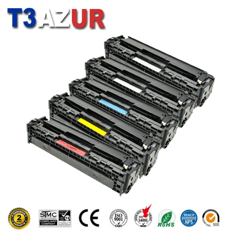 Lot de 5 Toners compatibles HP CC530A/CE410X/CE410A/CF380X/CF380A