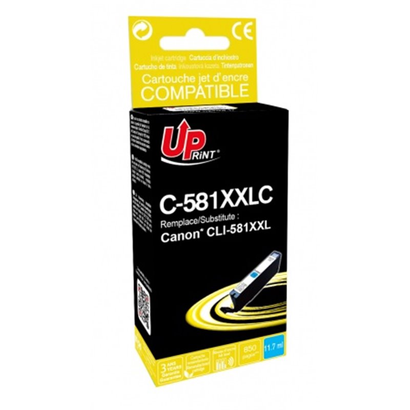 Uprint - Cartouche Compatible pour Canon CLI-581 XXL Cyan (avec puce)