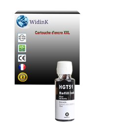 Bouteille d'encre générique noire HP GT51- Noire - 90ml