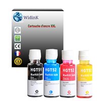 Lot de 4 Bouteilles d'encre générique HP GT51 / GT52