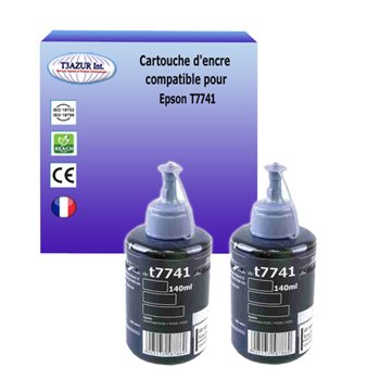 Lot de 2 Cartouches compatibles Epson T7741 (C13T774140)  - Noire 140ml