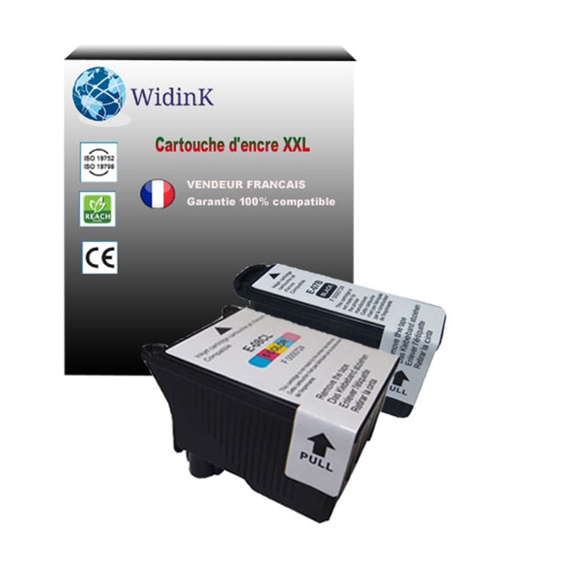 Lot de 2 Cartouches compatibles Epson T007 / T008 Lot de 2 Cartouches compatibles Epson T007 / T008