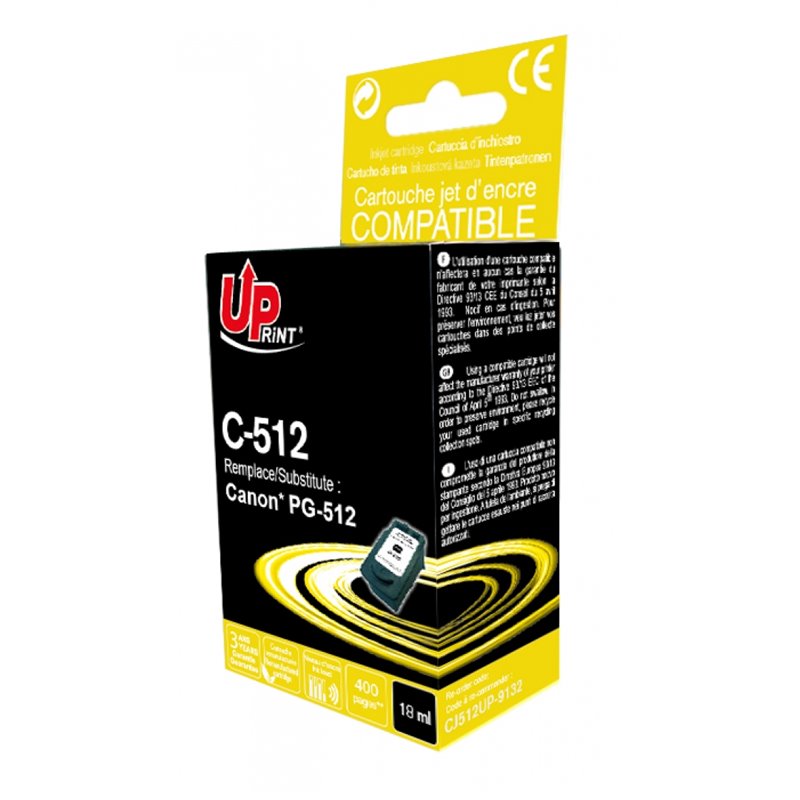 Uprint - Cartouche compatible Canon PG-512 Noire (Haute Capacité)