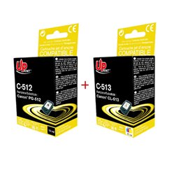 Uprint - Lot de 2 cartouches compatibles pour Canon PG-512 /CL-513 (Haute Capacité)