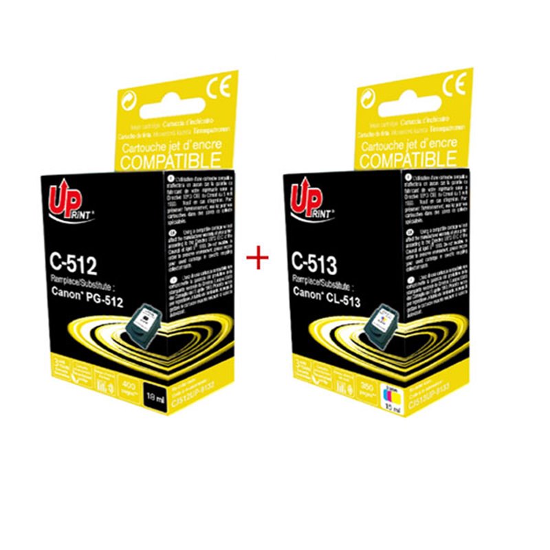 Uprint - Lot de 2 cartouches compatibles pour Canon PG-512 /CL-513 (Haute Capacité)
