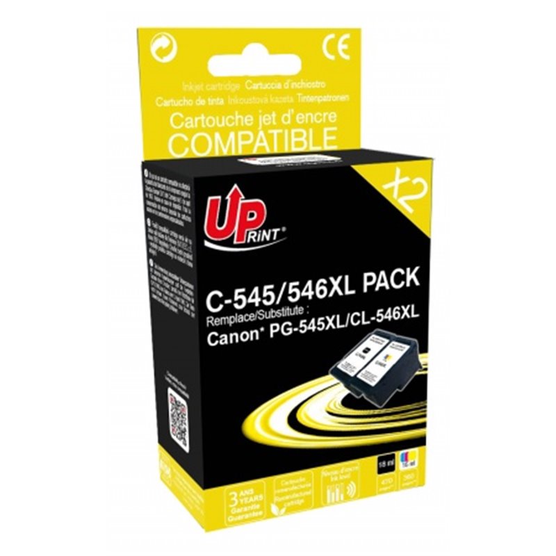 Uprint - Lot de 2 Cartouches Compatibles pour Canon PG545/CL546 XL (Haute Capacité)