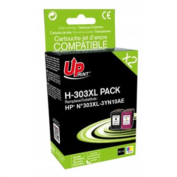 Uprint - Lot de 2 Cartouche compatible HP 303XL (T6N04AE / T6N03AE) - (Noire+Couleur) - 20ml+18ml (600p+450p)
