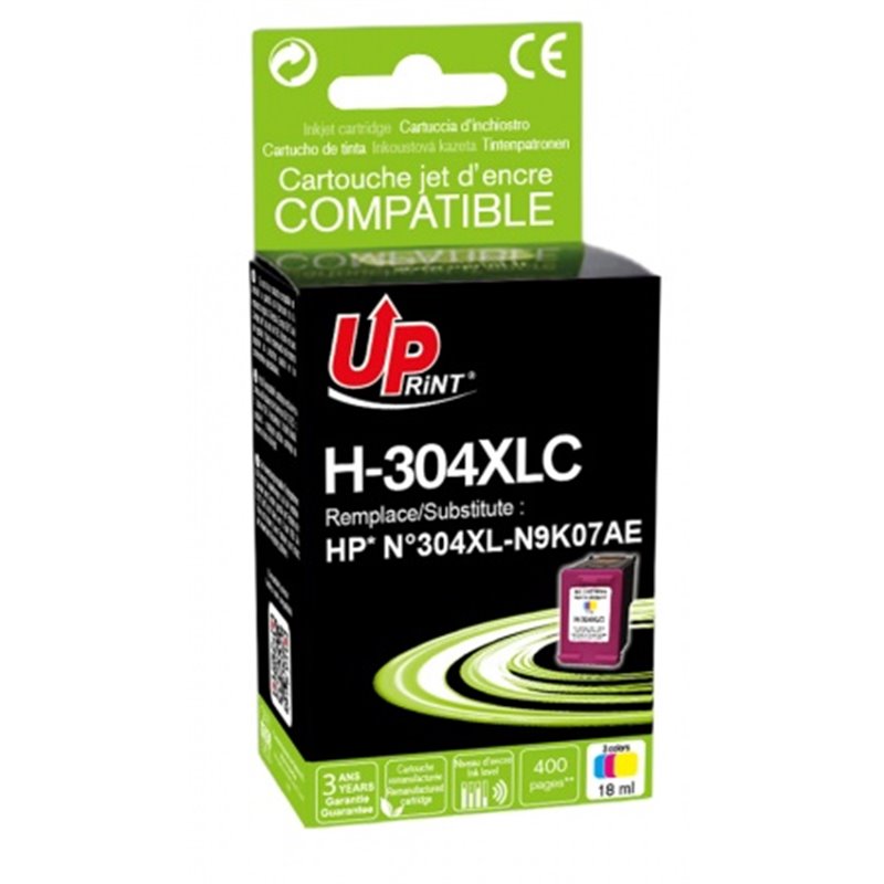 Uprint - Cartouche compatible HP 304XL (N9K07AE/N9K05AE) - 3Couleur- 18ml (400p)