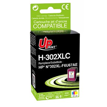 Uprint - Cartouche compatible HP 302XL (F6U67AE) - Couleur - 18ml (400p)