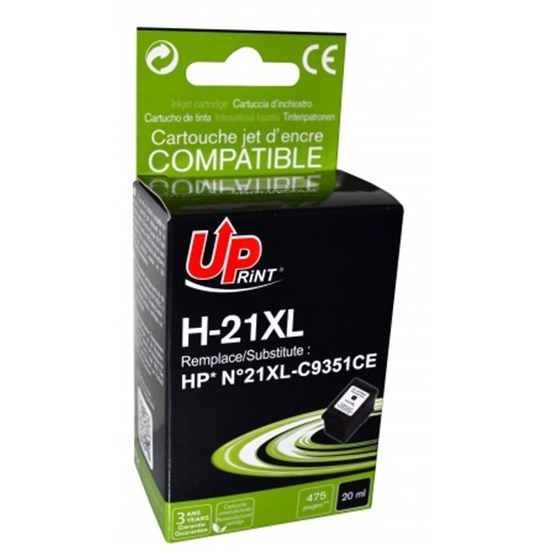 Uprint - Cartouche compatible HP 21XL (C9351AE/C9351CE) - Noire - 22ml