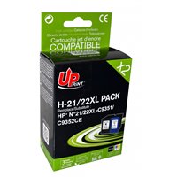 Uprint - Lot de 2 Cartouches compatibles HP 21XL/ 22XL (C9351A/C9352A) - ( Noire+Couleur) - 22ml+18ml