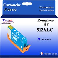 Cartouche compatible avec HP 912XL (3YL81AE/3YL77AE) - Cyan - 825p