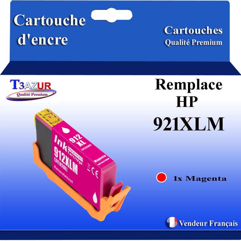 Cartouche compatible avec HP 912XL (3YL82AE/3YL78AE) - Magenta - 825p