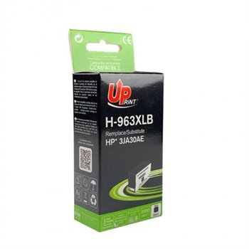 Uprint - Cartouche compatible avec HP 963XL (3JA30AE/3JA26AE) - Noire - 2 000p