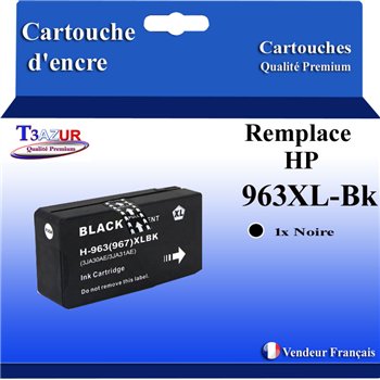 Uprint - Cartouche compatible avec HP 963XL (3JA30AE/3JA26AE) - Noire - 2 000p