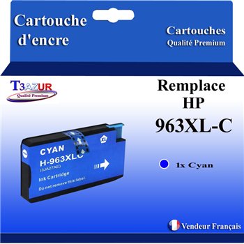 Uprint - Cartouche compatible avec HP 963XL (3JA27AE) - Cyan - 1 600p