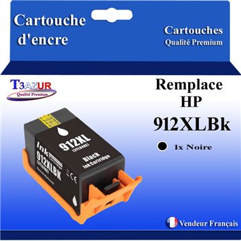 Cartouche compatible avec HP 912XL (3YL84AE/3YL80AE) - Noire - 825p