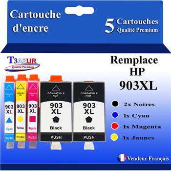 Cartouche compatible HP 903XL/907XL (T6M15AE/T6L99AE/T6M19AE) - Noire - 825 pages