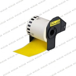 Etiquette générique Brother DK44605 -Texte noir sur fond jaune - 62mm*30.48m