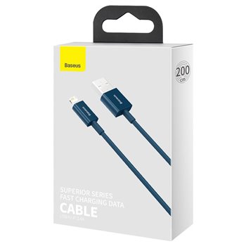 Baseus Câble Superior USB - Lightning 2,0 m 2,4A bleu