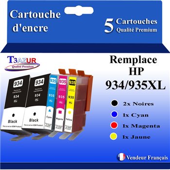 Cartouche compatible HP 934XL (C2P23AE/C2P19AE) - Noire - 1 000 pages