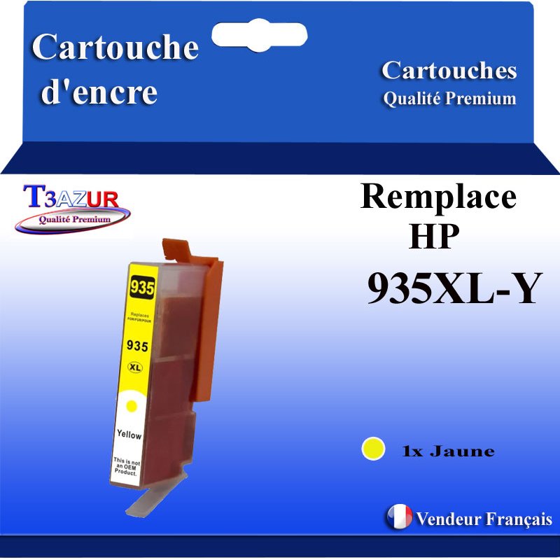 Cartouche compatible HP 935XL (C2P26AE/C2P22AE) - Jaune - 825 pages