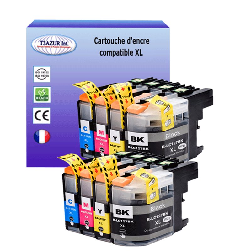 Lot de 10 Cartouches compatibles Brother LC127XL / LC125XL