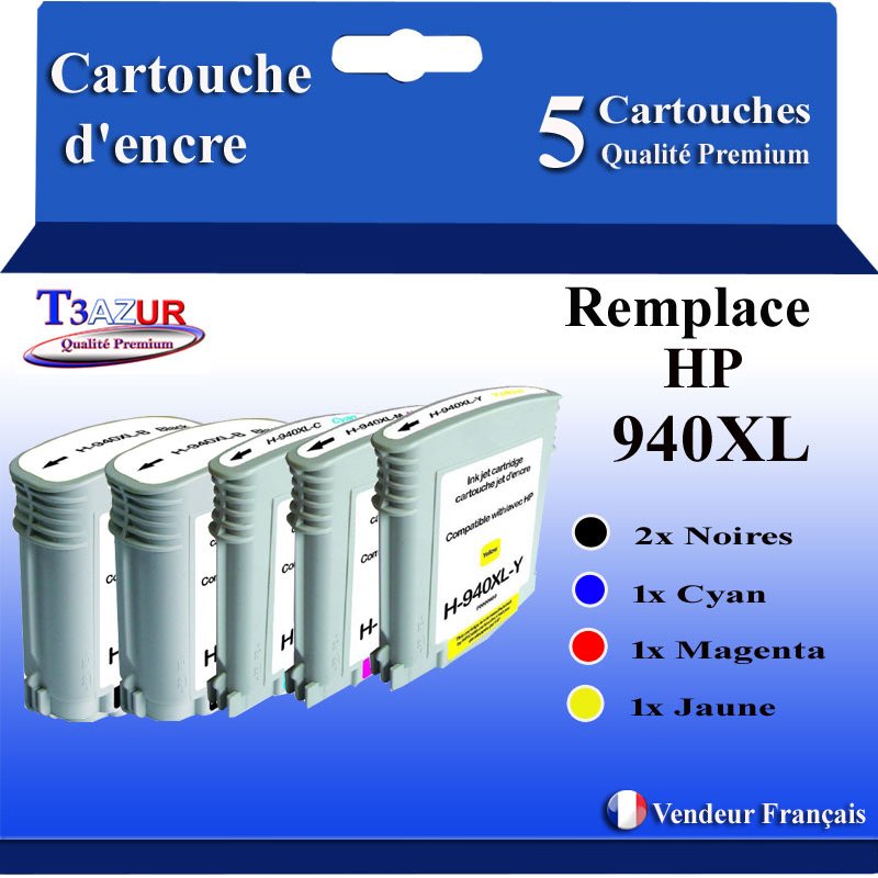 Cartouche compatible HP 940XL (C4909AE) - Jaune - 29ml