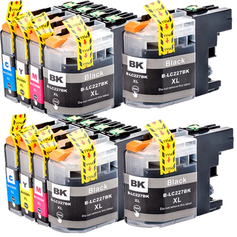 Lot de 10 Cartouches compatibles Brother LC227/LC225 XL