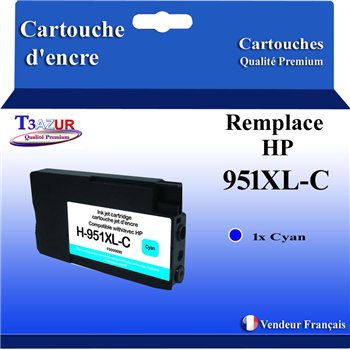 Cartouche compatible HP 951XL (CN046AE/CN050AE) - Cyan - 26ml