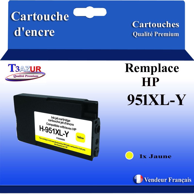 Cartouche compatible HP 951XL (CN048AE/CN052AE) - Jaune - 26ml