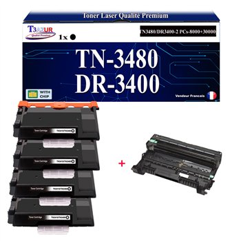4xToners+Tambour compatibles Brother TN3430/ TN3480/ DR3400