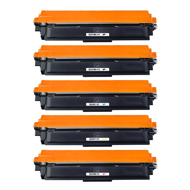 Lot de 5 Toners compatibles Brother TN241 / TN245