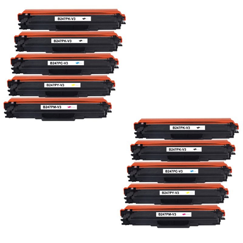 Lot de 10 Toners compatibles Brother TN247/ TN243