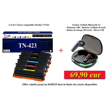 Lot de 5 Toners compatibles Brother TN421/ TN423/ TN426
