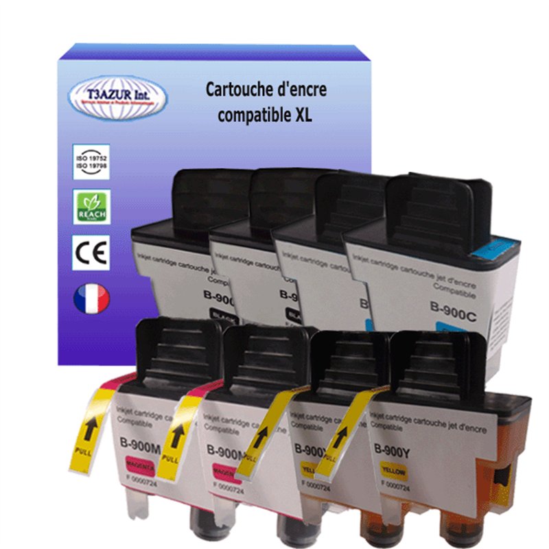 Lot de 4 Cartouches compatibles Brother LC900
