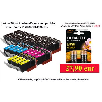 Lot de 10 cartouches compatibles Canon PGI-525/CLI526 (avec puce)