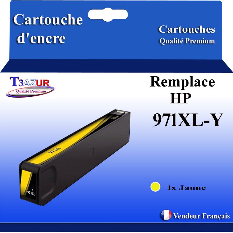 Cartouche compatible HP 971XL (CN628AE/CN624AE) - Jaune - 110ml