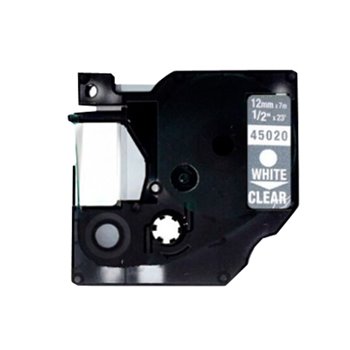 DYMO D1 45020 BANDE DE MARQUEUR GÉNÉRIQUE BLANC / TRANSPARENT S0720600- 12 mm * 7 m