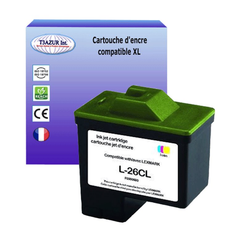 Cartouche compatible Lexmark 26/27 (10N0026E/10NX227E) - Couleur- 12ml