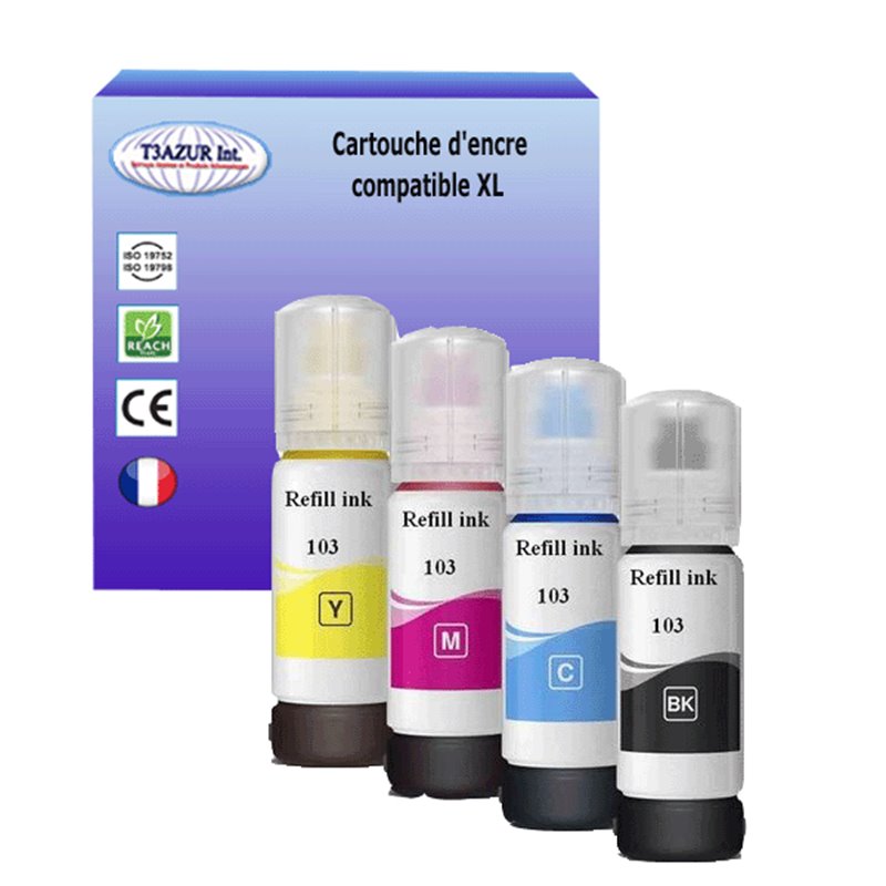 Lot de 4 Encres compatibles Epson 103 - 70ml