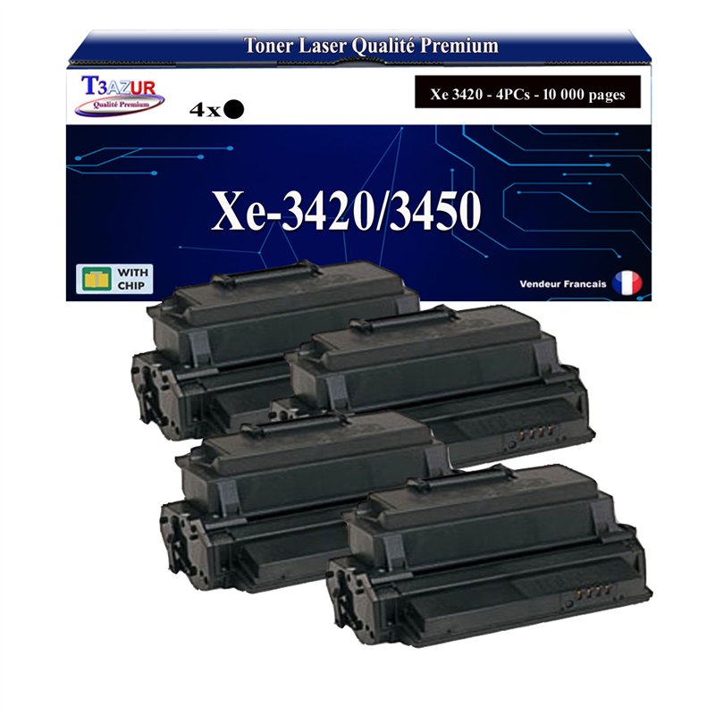 4x Toners compatibles Xerox 3420/ 3450- 10 000 pages