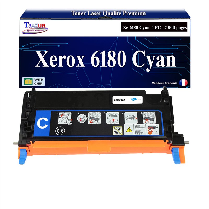 Toner compatible Xerox Phaser 6180 (113R00723)-Cyan - 7 000 pages