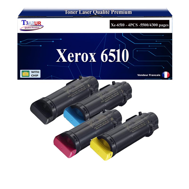 Lot de 4 Toners compatibles Xerox Phaser 6510/WorkCentre 6515