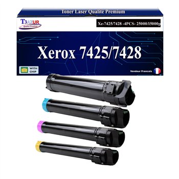 4x Toners compatibles Xerox WorkCentre 7425/ 7428/ 7435
