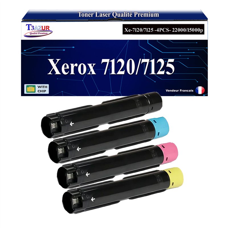 4x Toners compatibles Xerox WorkCentre 7120/ 7125/ 7220/ 7225