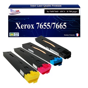 4x Toners compatibles Xerox WorkCentre 7655/ 7665/ 7675